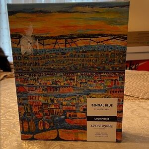 Apostrophe Bengal Blue Puzzle Multicolored Cityscape by Vinita Karim 1000 Piece